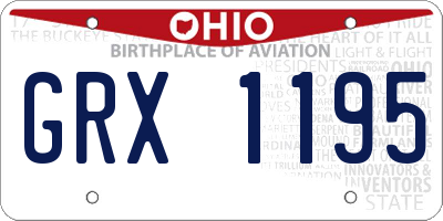 OH license plate GRX1195