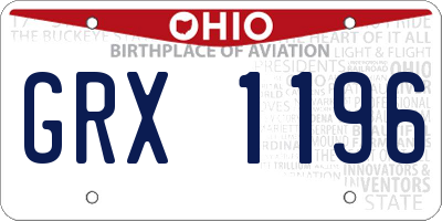 OH license plate GRX1196