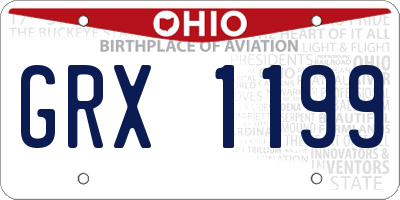 OH license plate GRX1199