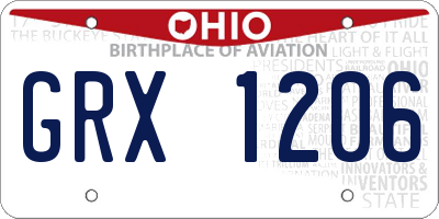 OH license plate GRX1206
