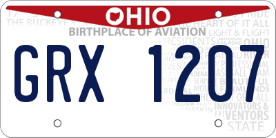 OH license plate GRX1207