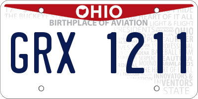 OH license plate GRX1211