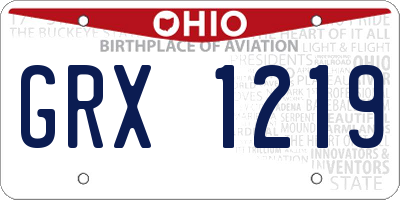 OH license plate GRX1219