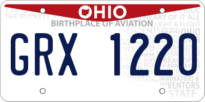 OH license plate GRX1220