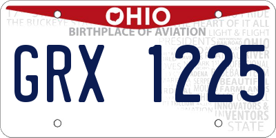 OH license plate GRX1225