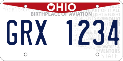 OH license plate GRX1234