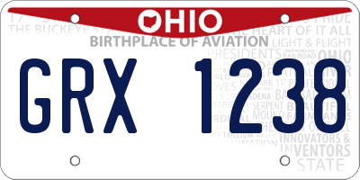 OH license plate GRX1238