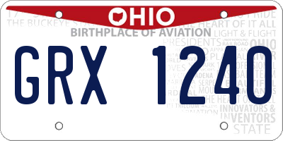 OH license plate GRX1240
