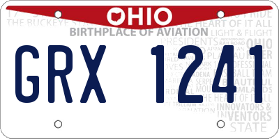 OH license plate GRX1241