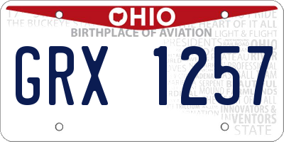 OH license plate GRX1257
