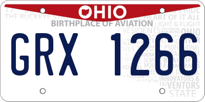 OH license plate GRX1266