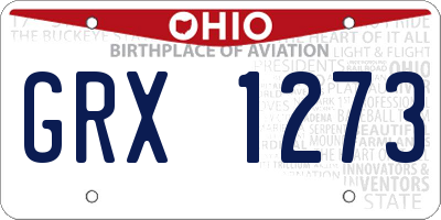 OH license plate GRX1273