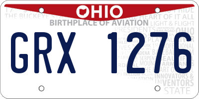 OH license plate GRX1276