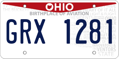 OH license plate GRX1281