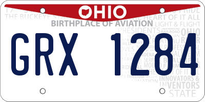 OH license plate GRX1284
