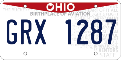 OH license plate GRX1287