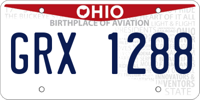 OH license plate GRX1288