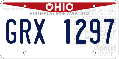 OH license plate GRX1297