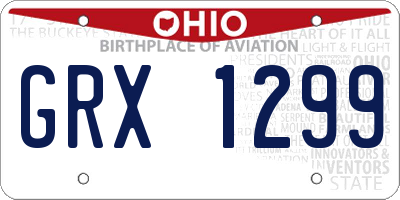 OH license plate GRX1299