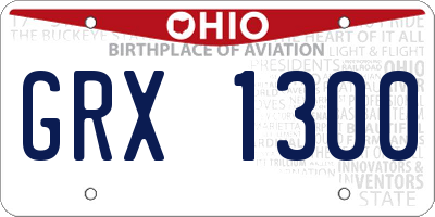OH license plate GRX1300