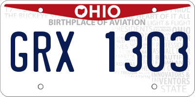 OH license plate GRX1303