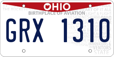 OH license plate GRX1310