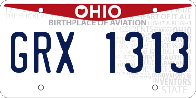 OH license plate GRX1313