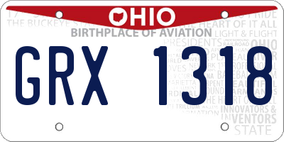 OH license plate GRX1318