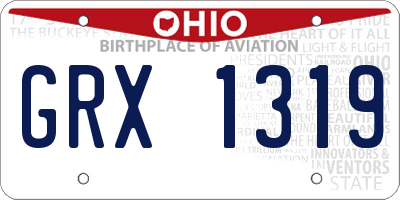 OH license plate GRX1319