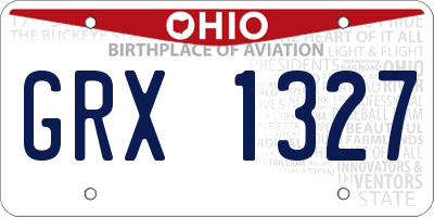 OH license plate GRX1327