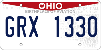 OH license plate GRX1330