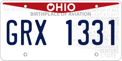 OH license plate GRX1331