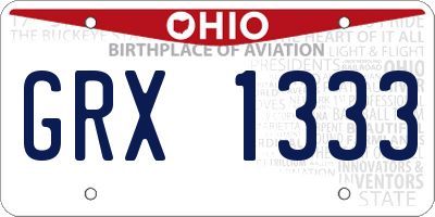 OH license plate GRX1333