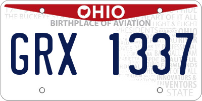 OH license plate GRX1337