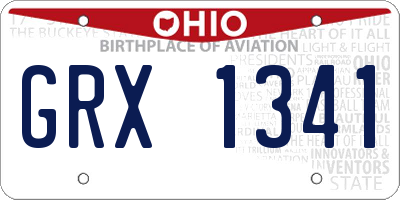OH license plate GRX1341