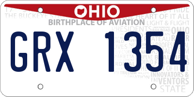 OH license plate GRX1354