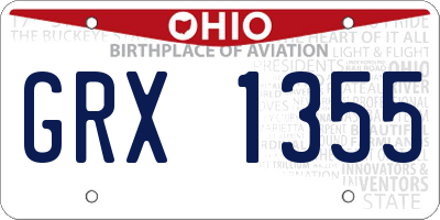 OH license plate GRX1355