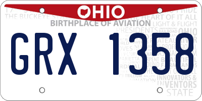 OH license plate GRX1358