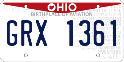 OH license plate GRX1361