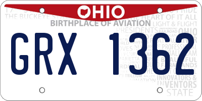 OH license plate GRX1362
