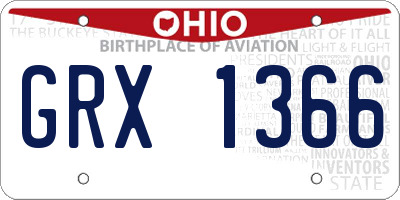 OH license plate GRX1366