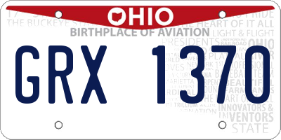 OH license plate GRX1370