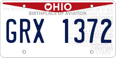 OH license plate GRX1372