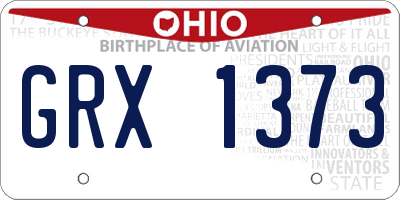 OH license plate GRX1373