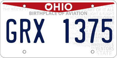 OH license plate GRX1375
