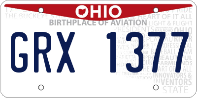 OH license plate GRX1377