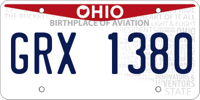 OH license plate GRX1380