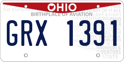 OH license plate GRX1391