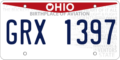 OH license plate GRX1397