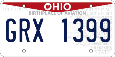 OH license plate GRX1399